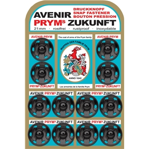 Prym tryckknappar 21 mm Svarta Zukunft card