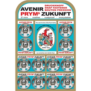 Prym tryckknappar 21 mm Silverfärgade Zukunft card