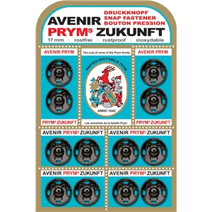 Prym tryckknappar 17 mm Svarta Zukunft card