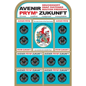 Prym tryckknappar 13 mm Svarta Zukunft card