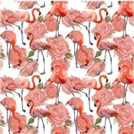 Flamingos With Roses
