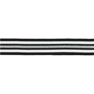 Flerfärgat band svart-vit-silver