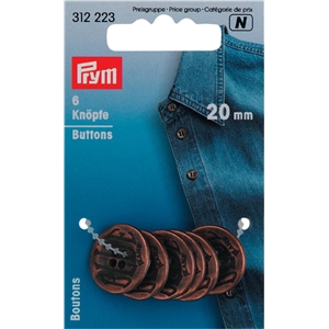 Prym Knappar "Metall" 20 mm Kopparfärgad