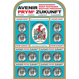 Prym tryckknappar 17 mm Silverfärgade Zukunft card