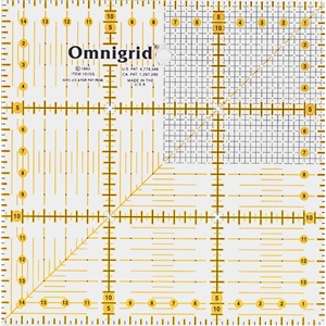 Universell linjal med cm skala, rutnät, 15 x 15 cm