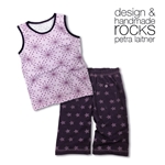 Stretchjersey Kristallblommor mint