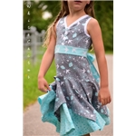 Stretchjersey Kristallblommor mint