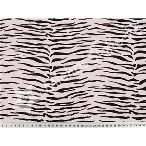 Stretch Jersey Zebra ränder i svart och rosa