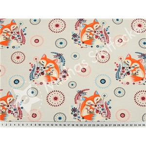 Stretchesweat fox mummy with baby-light gray