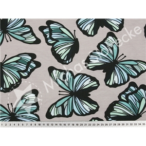 Stretchjersey Springfly Mint på Grått