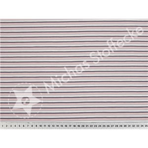 Stretch Jersey Stripes 3mm lax-grå-vit
