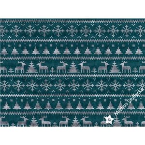 Digitaltryck -Stickat - Winter Wonderland - Petrol