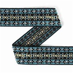 Resårband med blåfärgat mönster