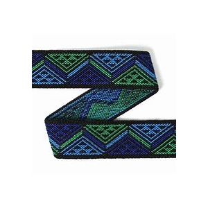 Resårband med blå/grön färgat mönster