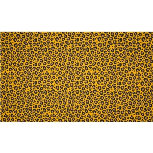 Stretchjersey Leopard Stor - Senap