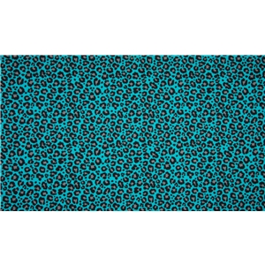 Stretchjersey Leopard stor - turkos