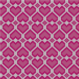 Stickat rosa spegelhjärta