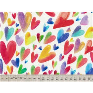 Colourful Hearts on white