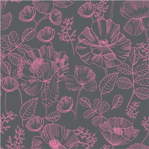 Mona Flowers Pink On Brown