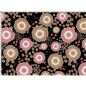 Retro Flowers On Black