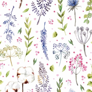 Blommor & Blad På Vit Botten