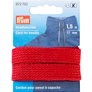 Hoodie band, röd 17 mm bred