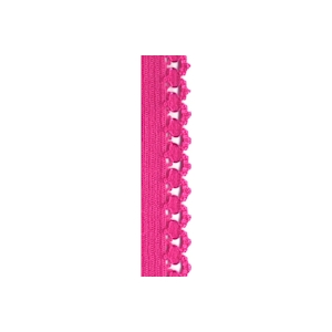 Elastisk resår med spetsdetalj, 12mm - Cerise