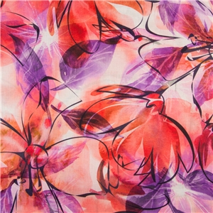 Leaves And Flowers Rosa Cerice Lila