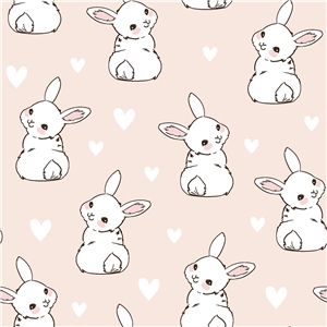 Cartoon bunnies offwhite
