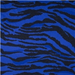 Black zebra stripes on blue Viscose