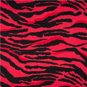 Black zebra stripes on red Viscose