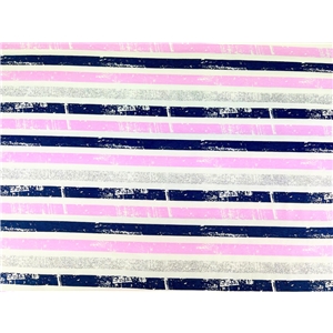 Stretch Jersey Spotstripes Rosa Marin Silver-glitter