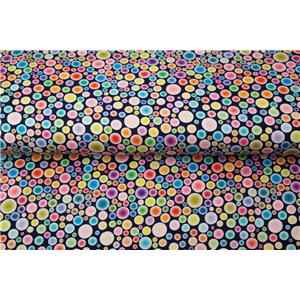 Colorful marbles on dark blue