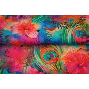 Colorful flowers peacock