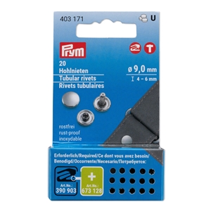 Prym Lädernitar Silver 9 MM 20 ST.