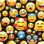 Smiley emoji Svart