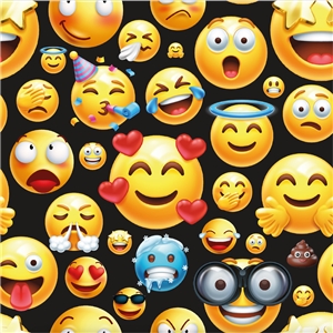 Smiley emoji Svart