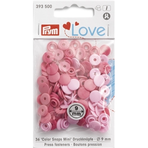 Pressfästen Color Snaps Mini Prym Love 9 mm Rosa