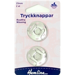 Tryckknappar 25 mm silver 2 st