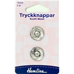 Tryckknappar 18 mm silver 2 st