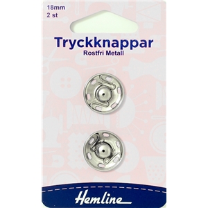 Tryckknappar 18 mm silver 2 st