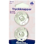 Tryckknappar 30 mm silver 2 st