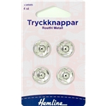 Tryckknappar 15 mm silver 4 st