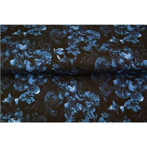 Blue Flowers On Black