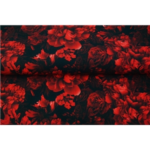 Red Flowers On Black
