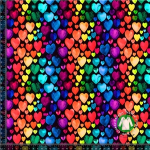 Rainbow hearts on Black