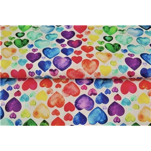 Rainbow hearts on White
