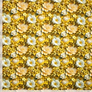 3D Flowers Yellow Viskos
