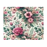 Romantiska Blommor Grön Rosa