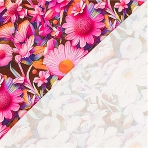 3D Flowers Pink Viskostrikå